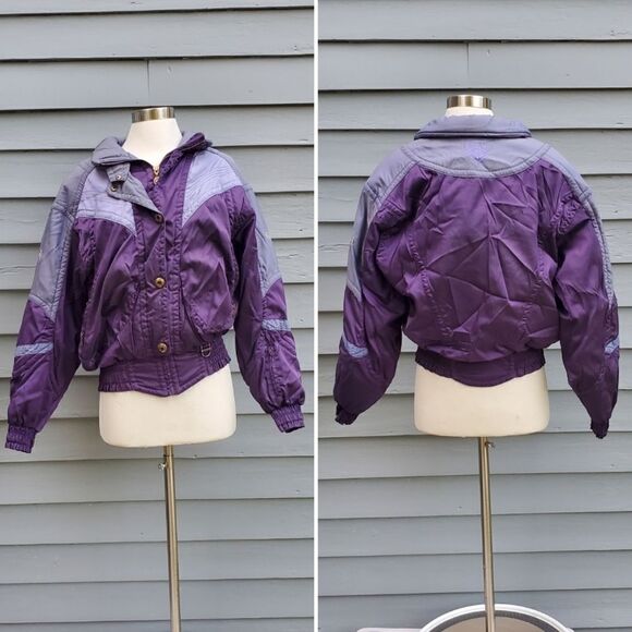 Vintage 90s y2k Descente Iridescent Purple Lavender Puffer Ski Winter Jacket 10 - Picture 1 of 7
